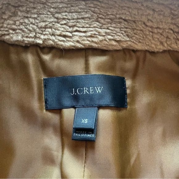 J Crew Plush Fleece Excursion Vest fuzzy warm brown tan XS - Picture 3 of 11